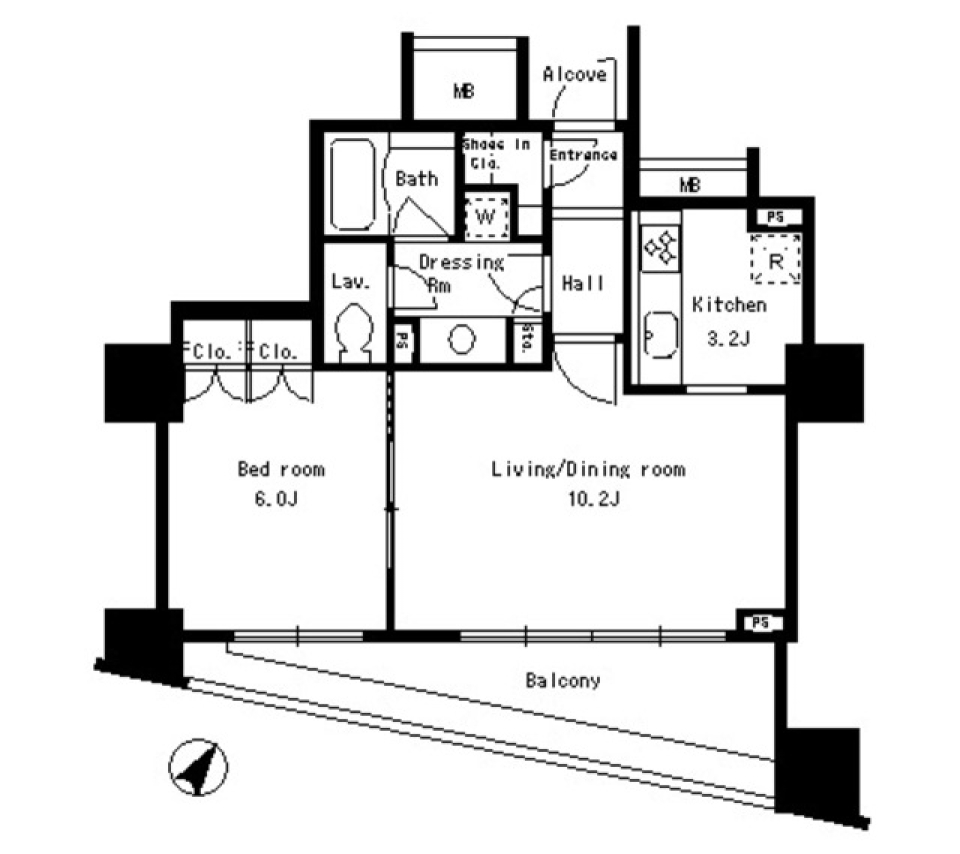 パークアクシス日本橋ステージ　1105号室の間取り図