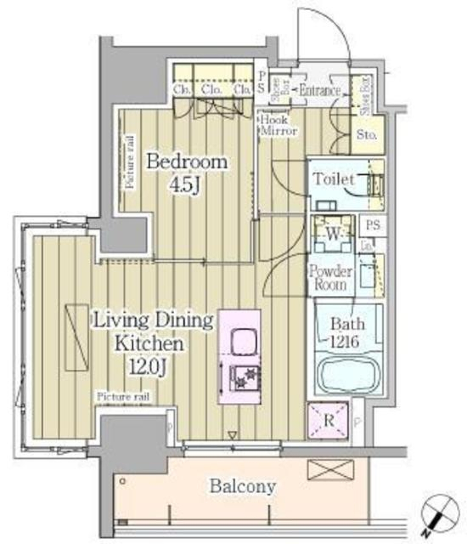 パークアクシス渋谷神山町　501号室［ペット可］の間取り図