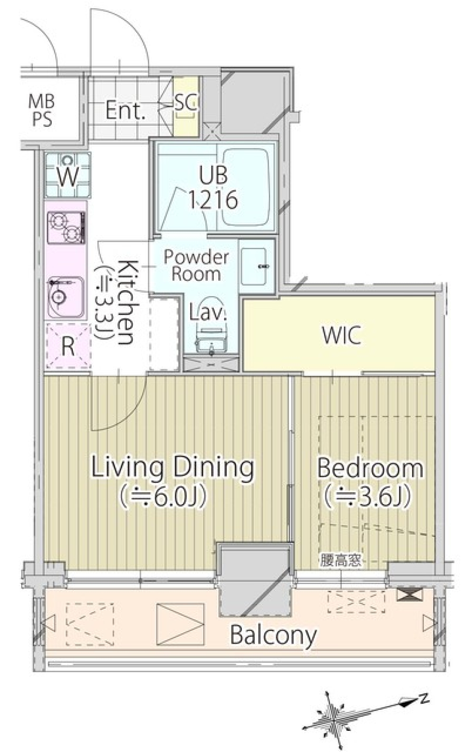 パークフロント新宿　1002号室の間取り図