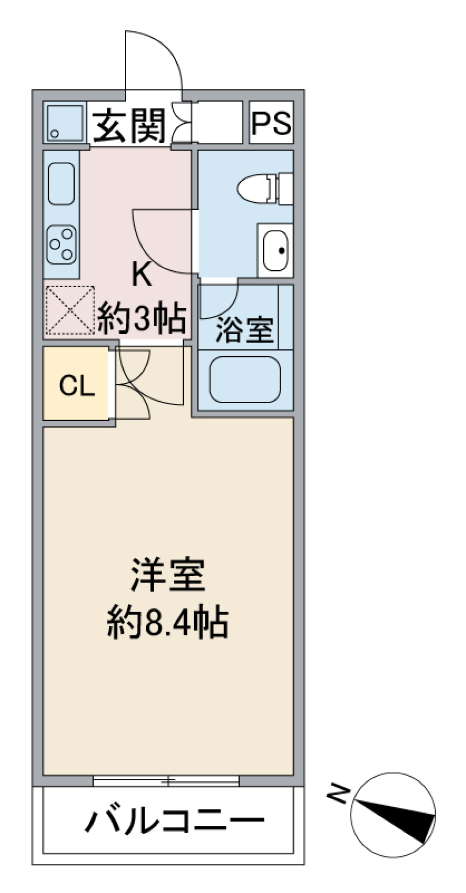 ベルデ聖蹟桜ケ丘　301号室の間取り図