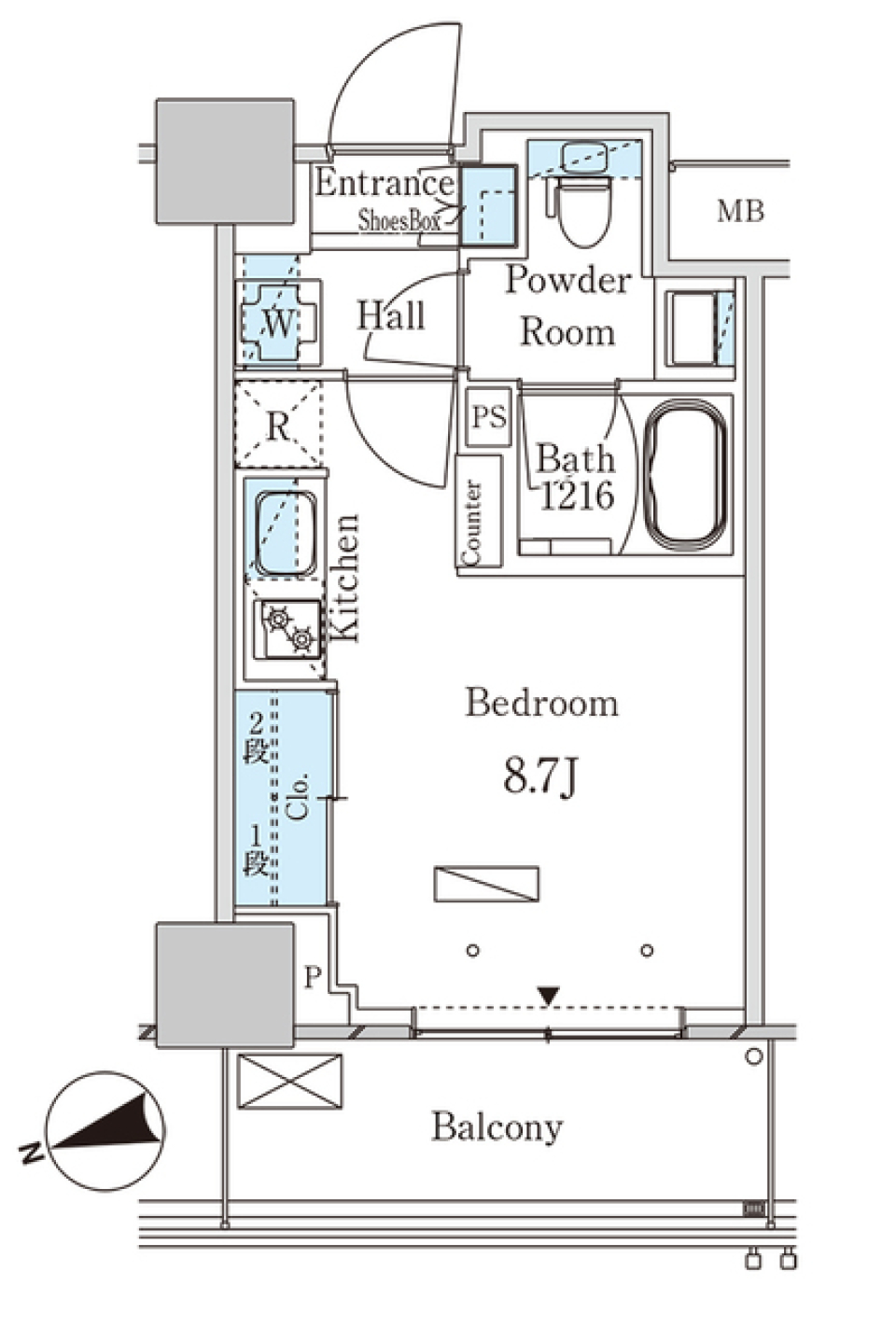 パークアクシス大塚ステーションゲートタワー　710号室［ペット可］の間取り図