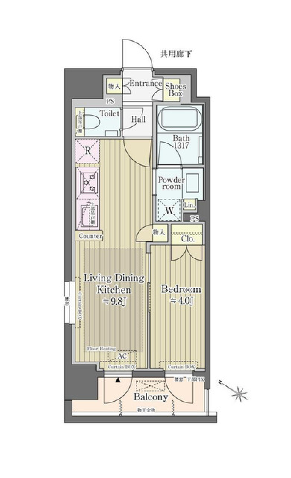 オープンレジデンシア代々木　201号室の間取り図
