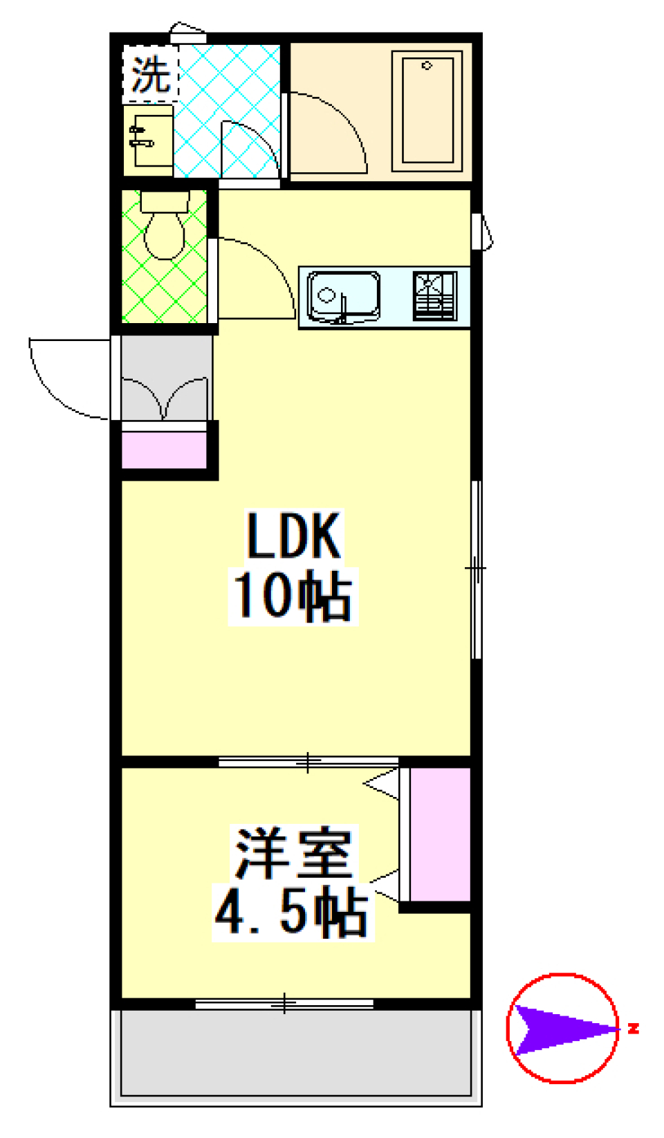 シャルム三弘　105号室の間取り図