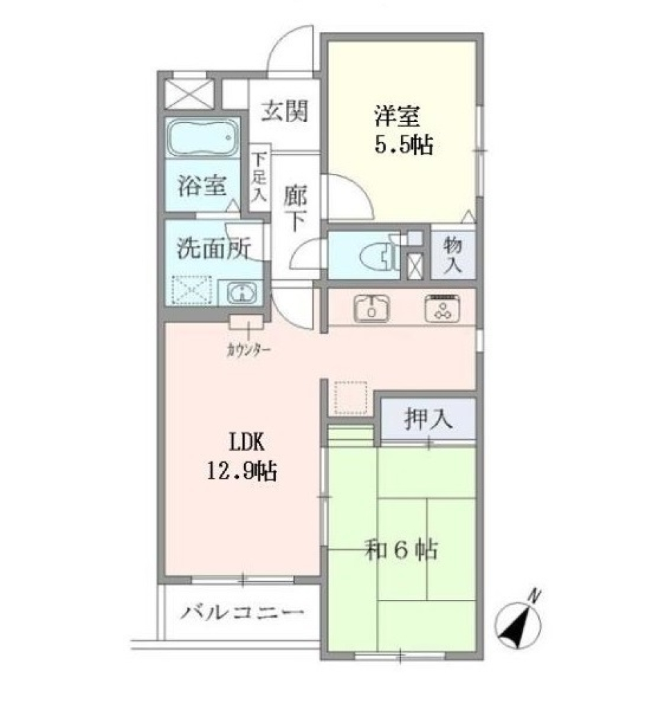 クレールベール碑文谷　201号室の間取り図