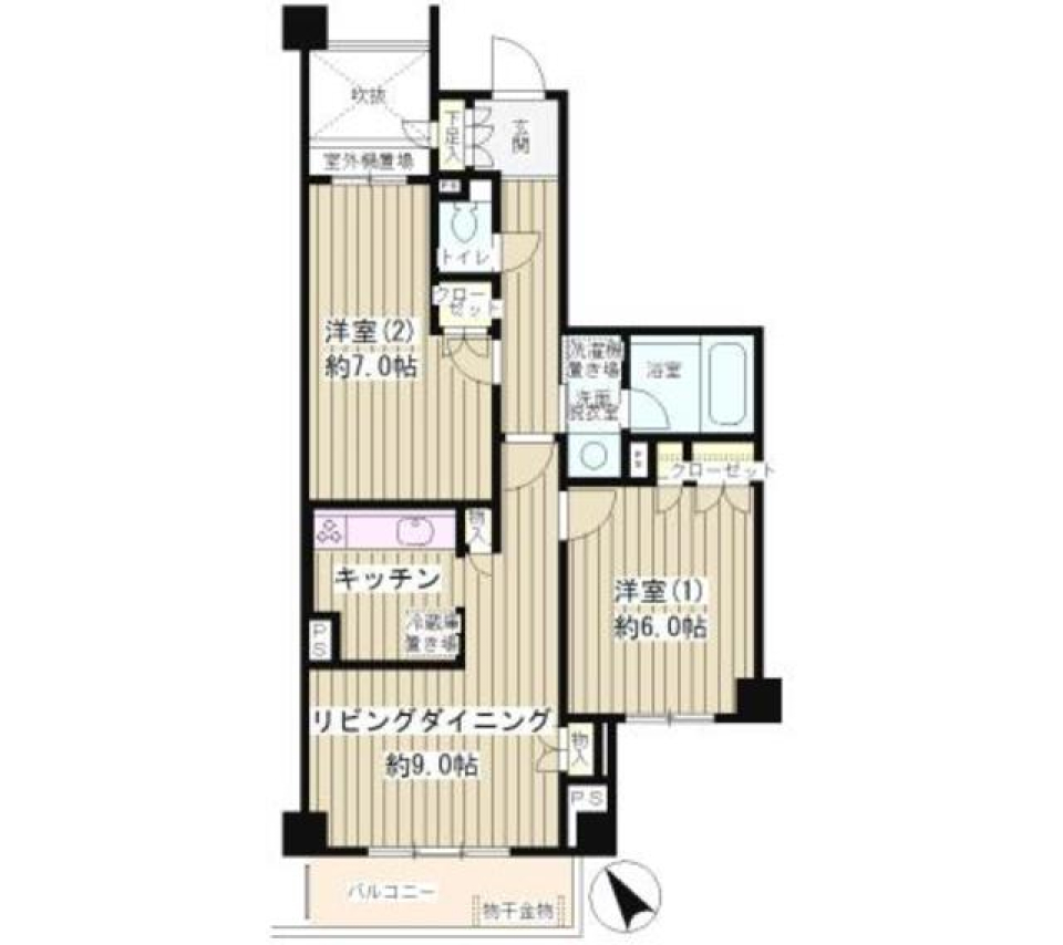 ピュアステージ千歳船橋　106号室の間取り図
