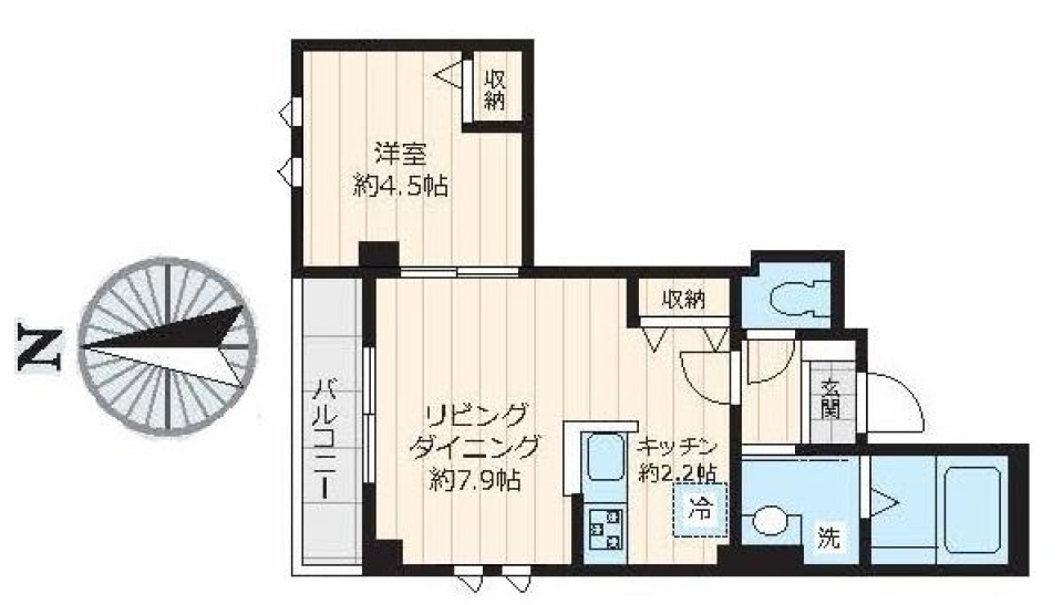 Araiz　APARTMENT　205号室の間取り図