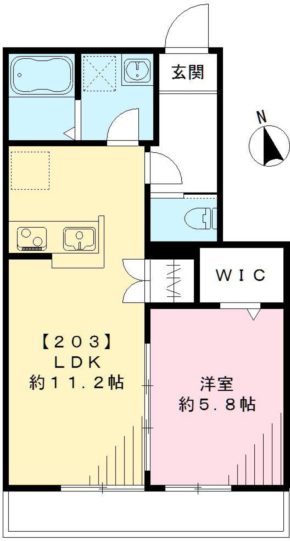 SAKURA Terrace　サクラテラス　E203号室［ペット可］の間取り図