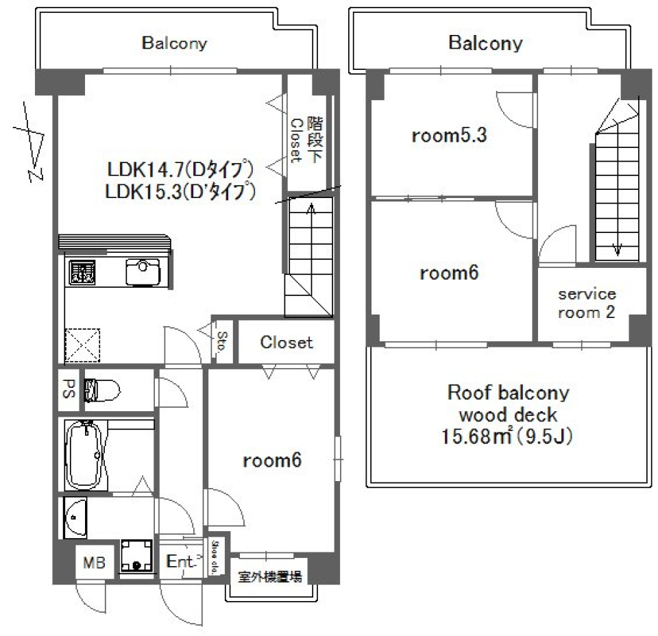 ミューズ高島平 401号室［ペット可］の間取り図