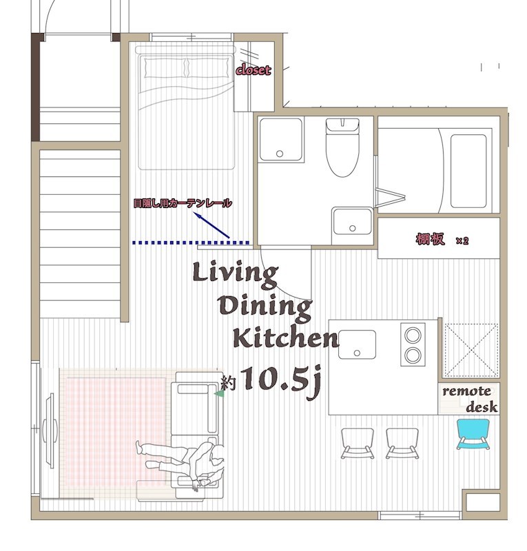 玄関が1Fにあるタイプの間取りです。