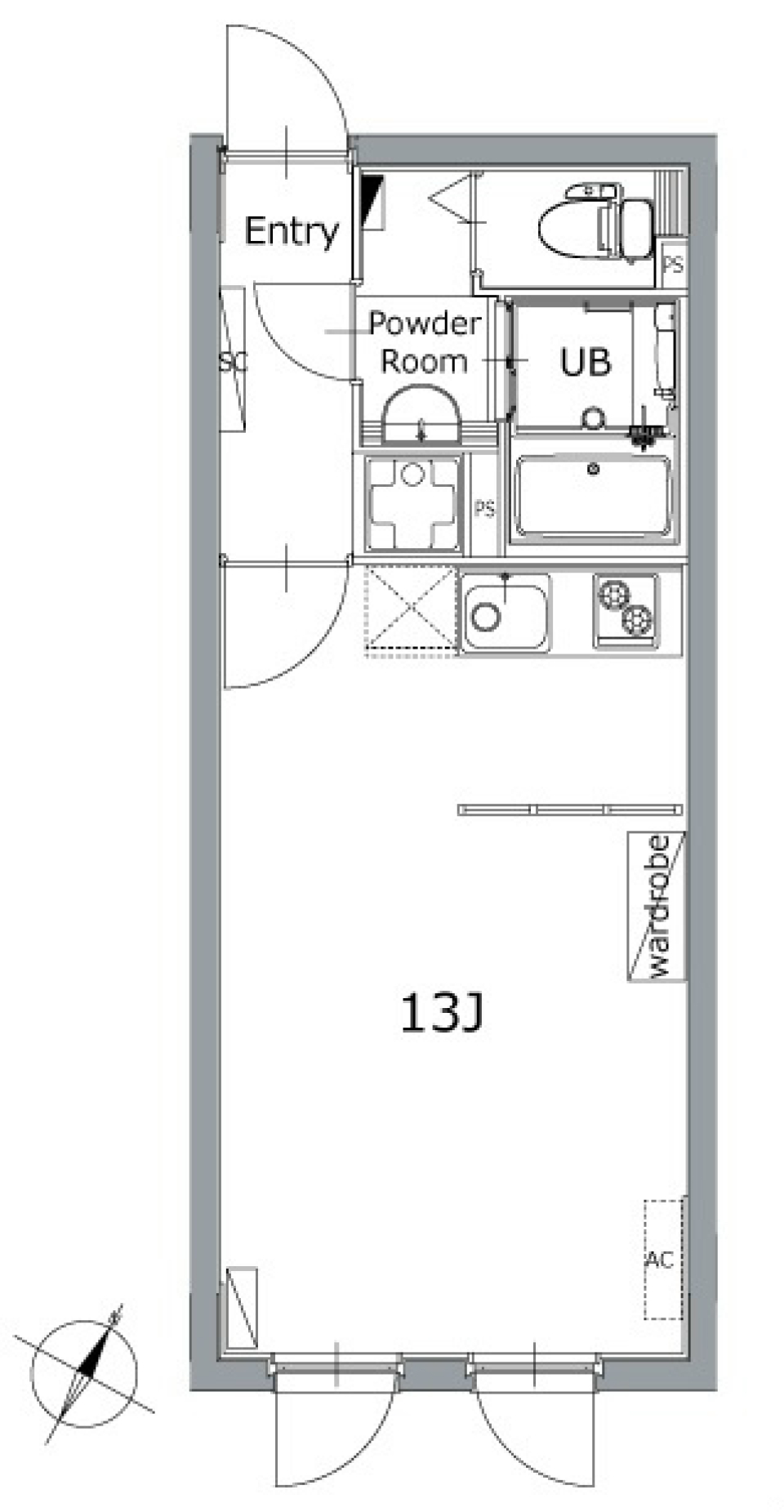 アレーロ大岡山Ⅱ 204号室［ペット可］の間取り図