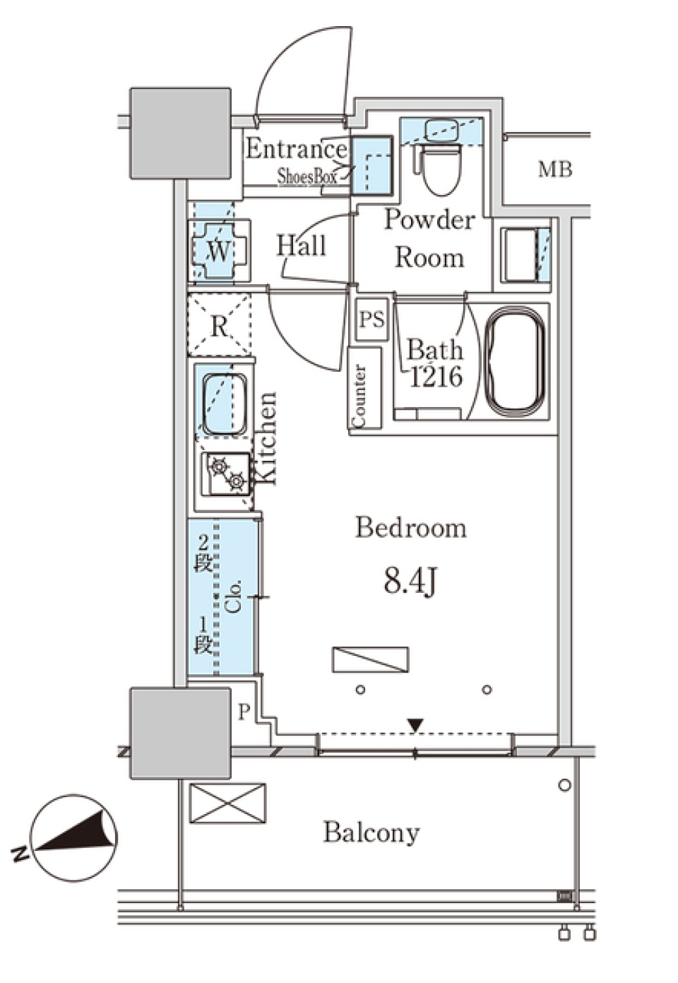 パークアクシス大塚ステーションゲートタワー　1510号室［ペット可］の間取り図