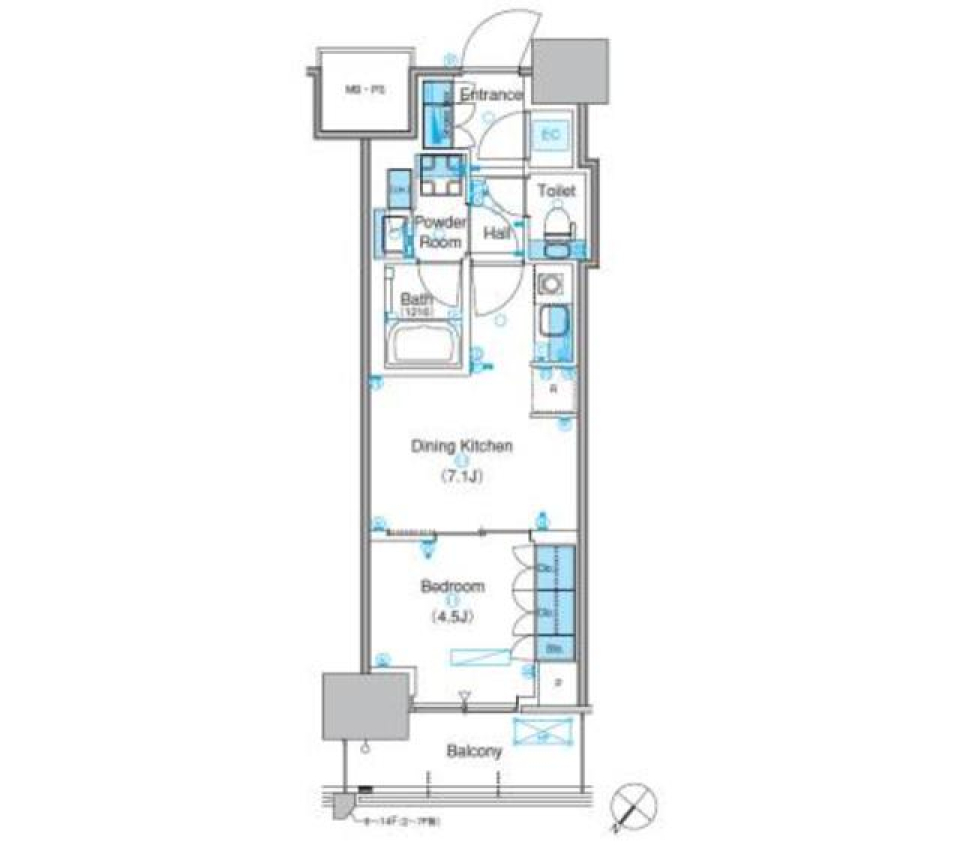 パークアクシス豊洲キャナル　1021号室［ペット可］の間取り図