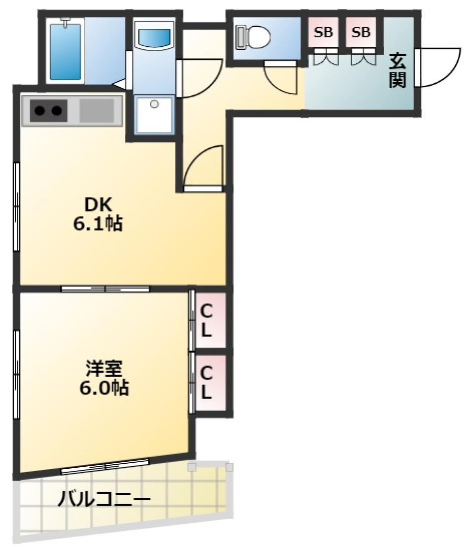シャンピエール　201号室の間取り図