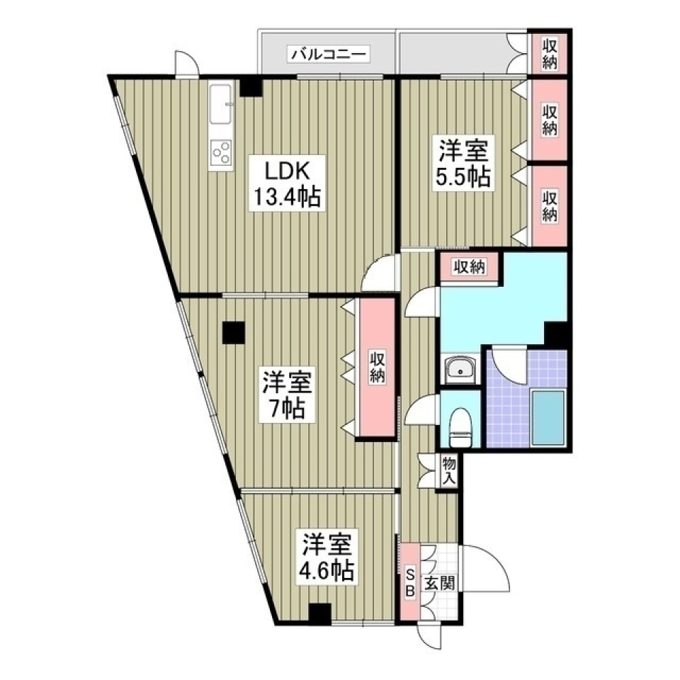 つるやビル　201号室の間取り図