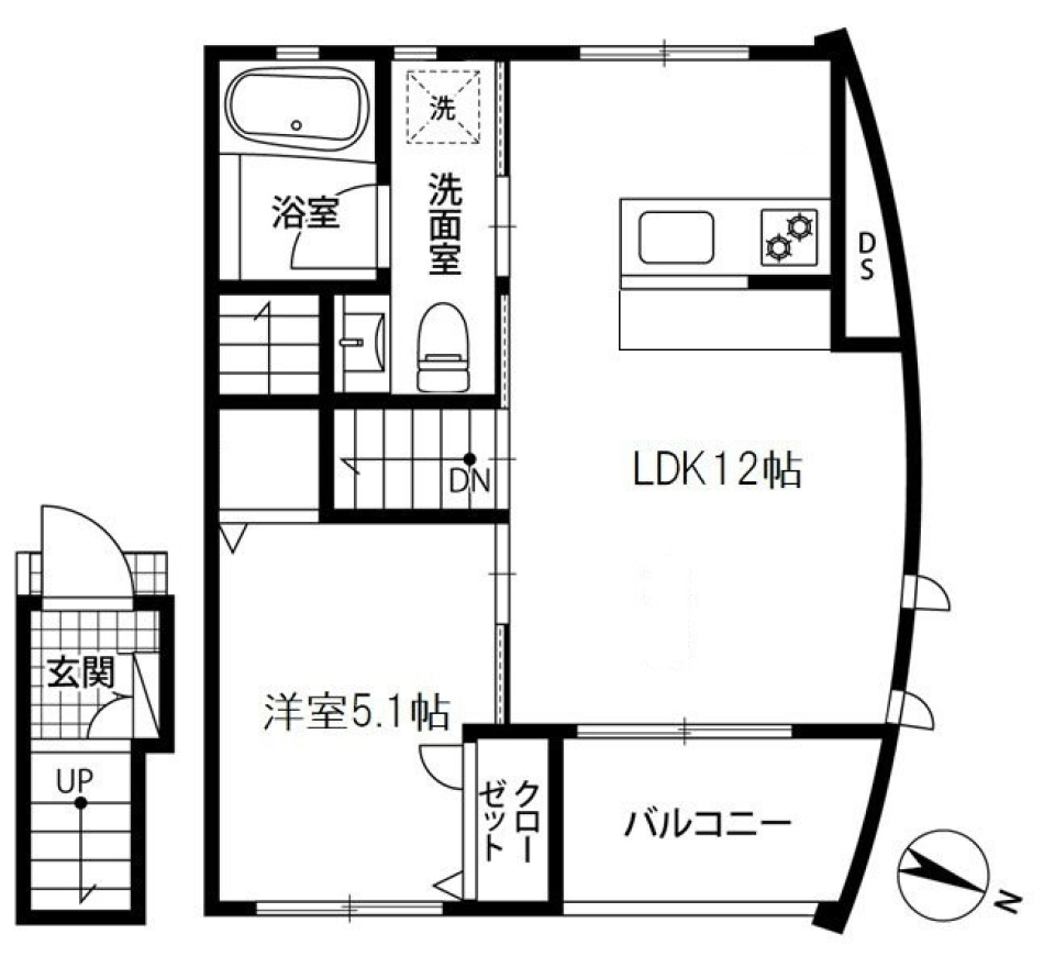 パラディ成城　201号室の間取り図