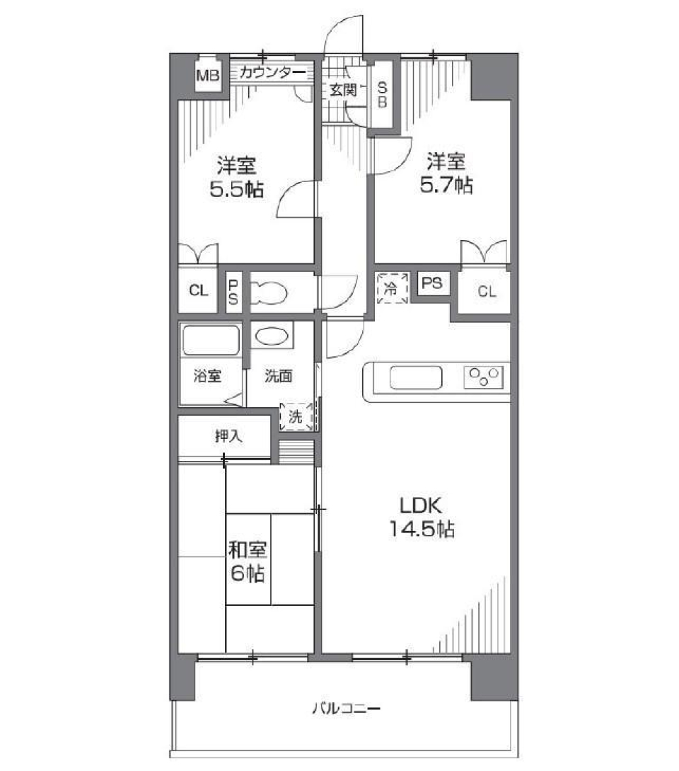 グランディフォーラ　306号室の間取り図
