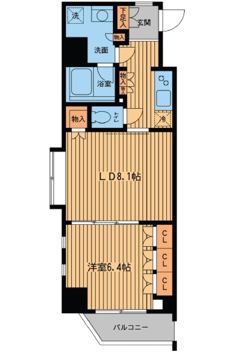 プライムアーバン小金井本町　101号室［ペット可］の間取り図