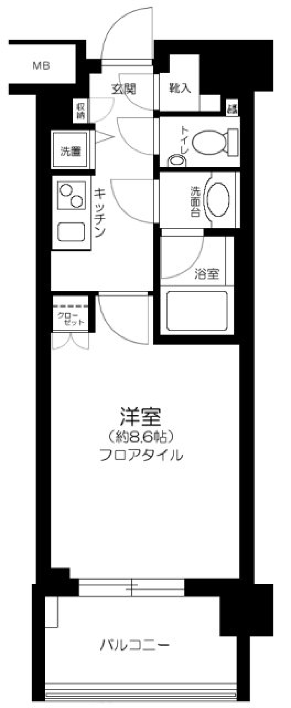 クオリア南麻布　802号室の間取り図