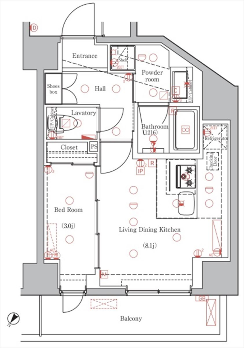 DIPS西日暮里　903号室［ペット可］の間取り図