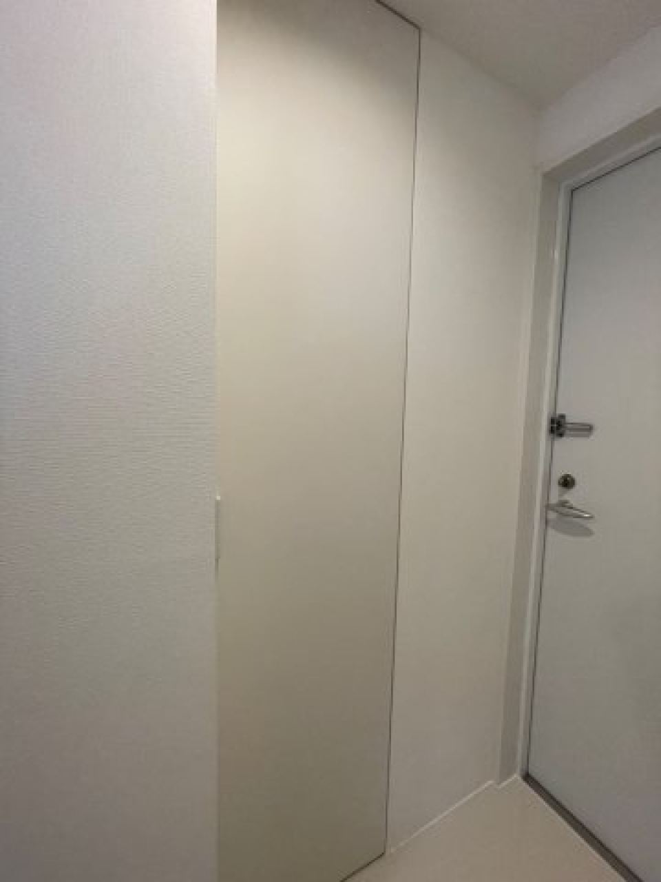 ホワイトで一見シンプルな玄関ですが…