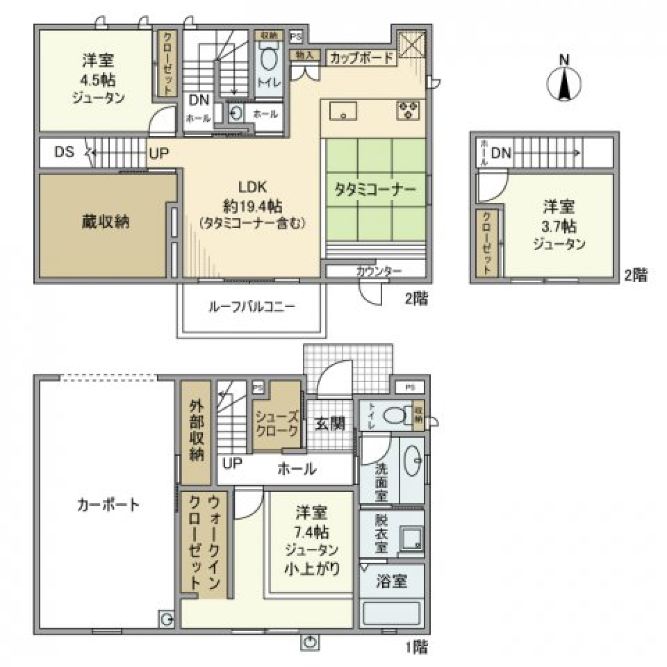 飯山南戸建の間取り図