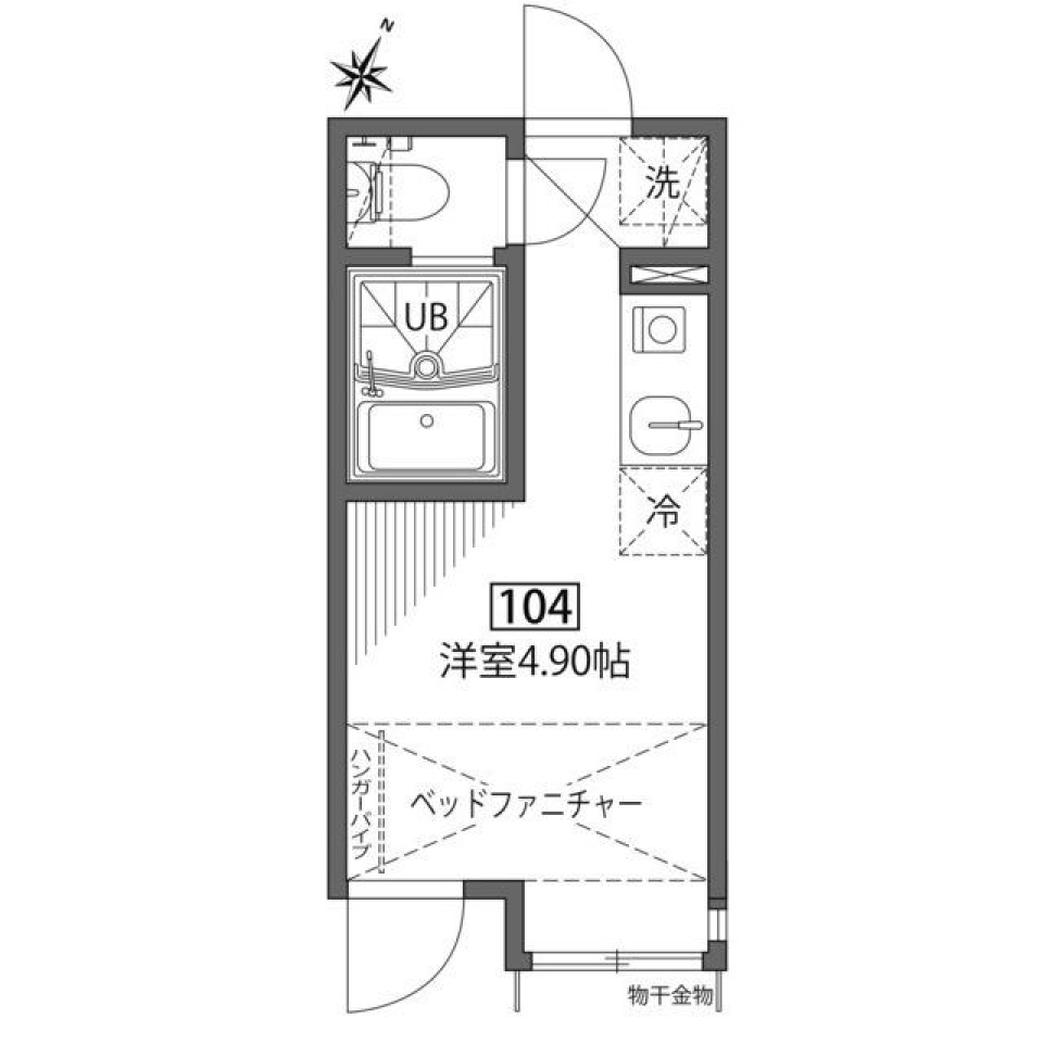 グランエッグス芦花公園　104号室の間取り図