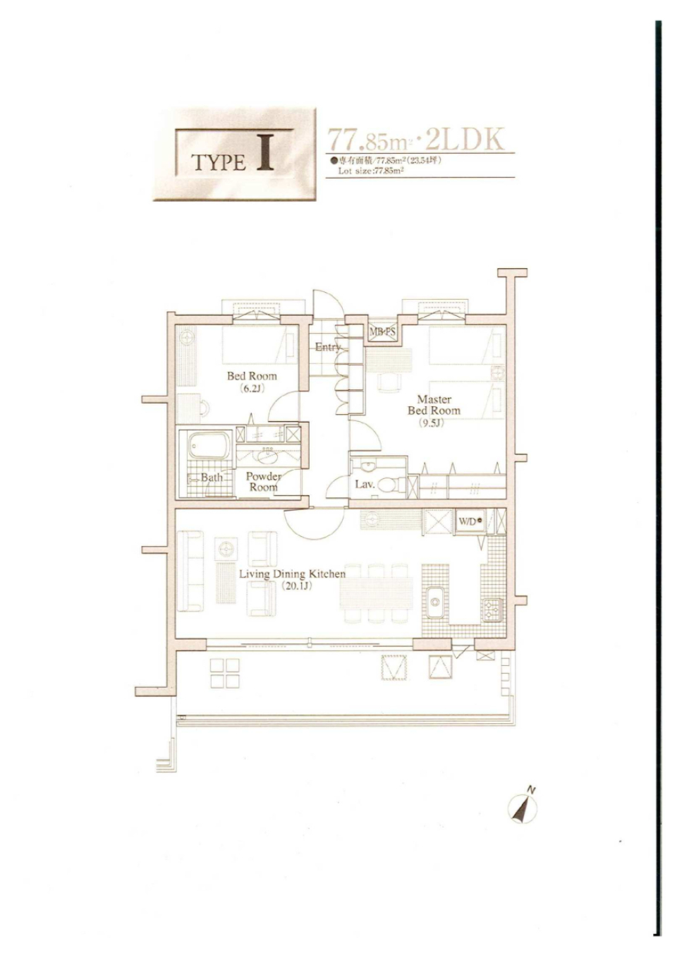 ＬＡＮＡＩ　ＨＥＲＩＴＡＧＥ　211号室の間取り図