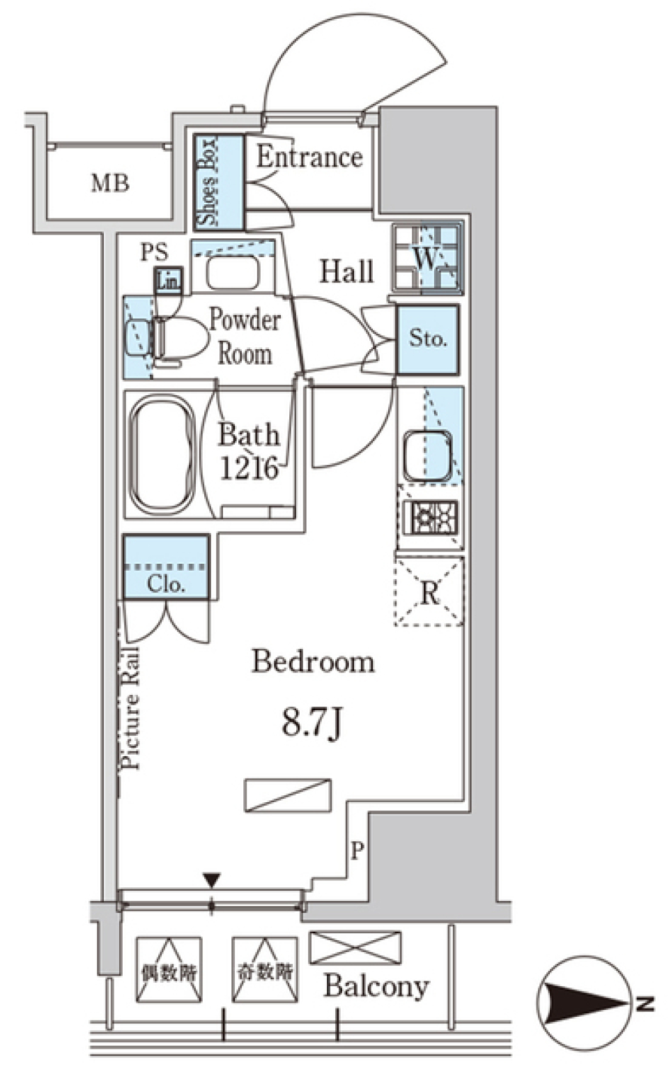 パークアクシス入谷　207号室［ペット可］の間取り図