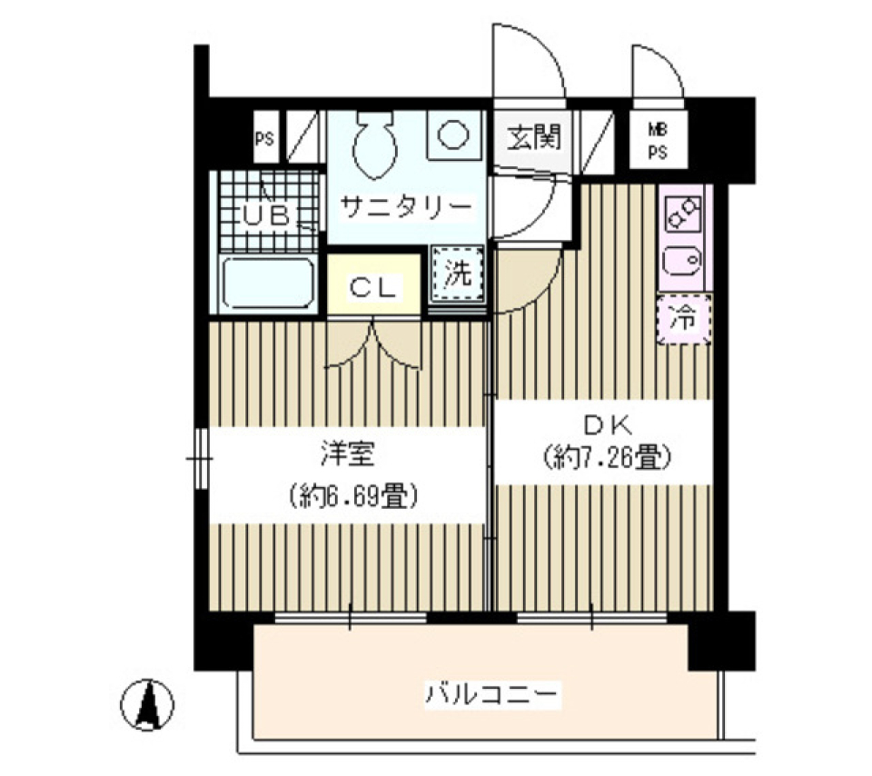 パークフィル扇橋　401号室の間取り図