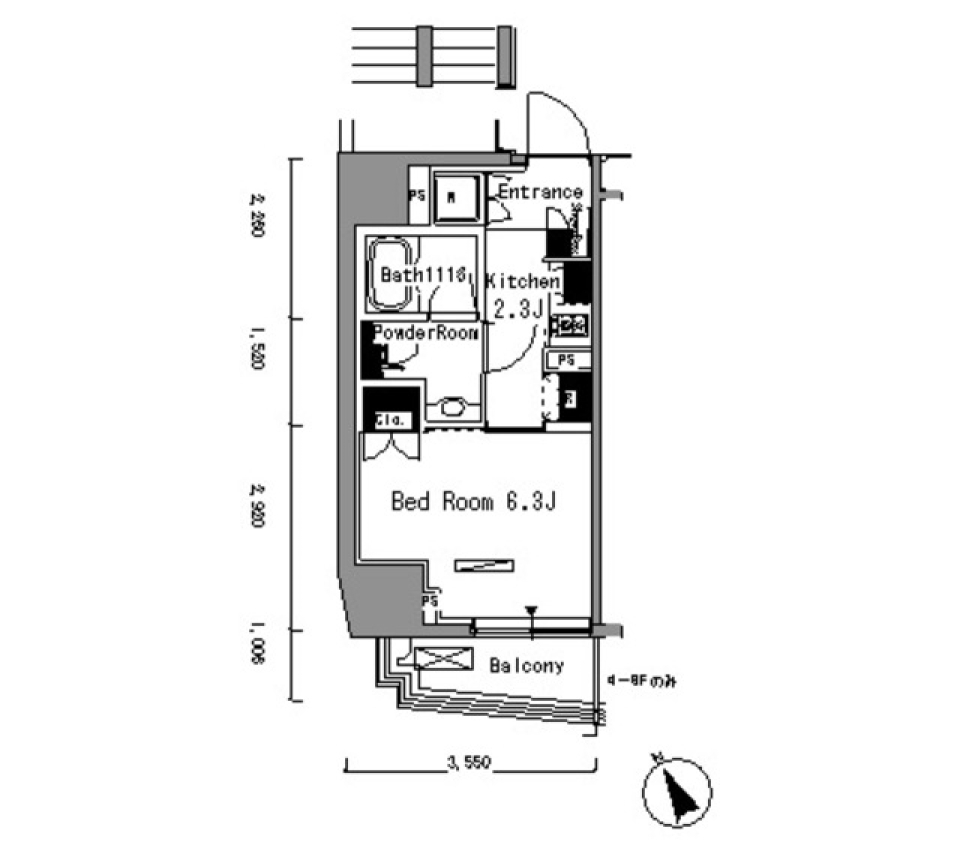 パークアクシス新板橋イースト　607号室［ペット可］の間取り図
