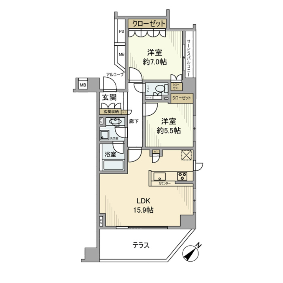 小田急コアロード町田中町イーストステージ　103号室の間取り図