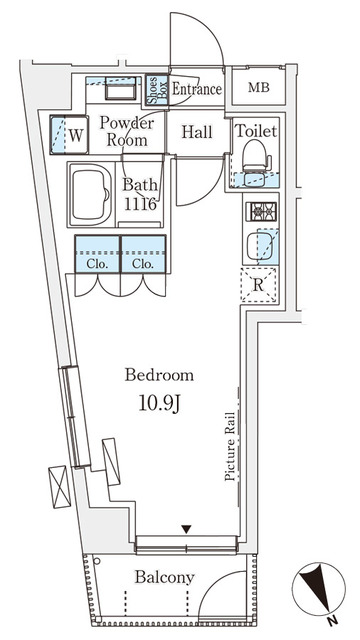 暮らしやすそうなワンルームです。