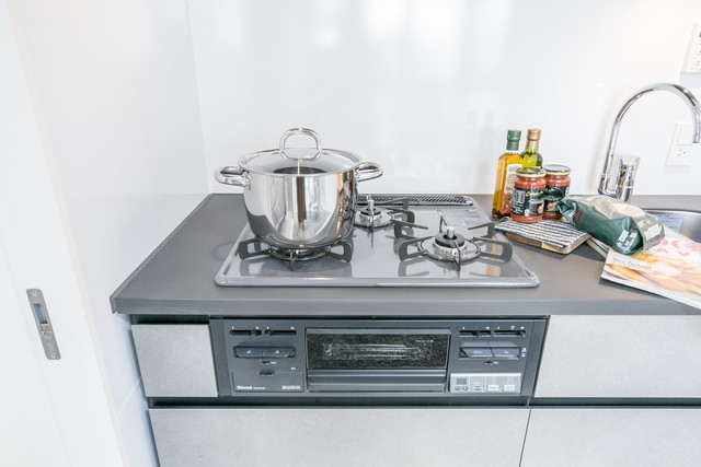 三口グリル付きでお料理の幅も広がりそう！※写真は同タイプ住戸です。