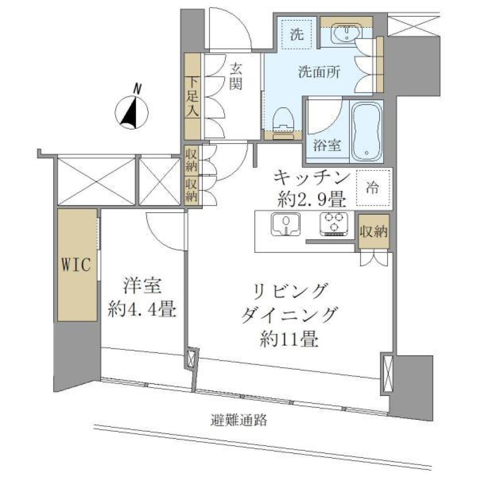 ＢｒｉｌｌｉａＴｏｗｅｒ堂島 602号室の間取り図