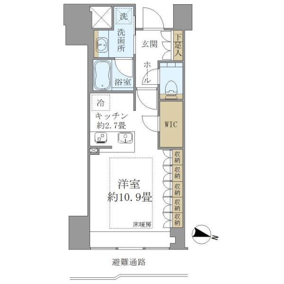 ＢｒｉｌｌｉａＴｏｗｅｒ堂島 1506号室の間取り図