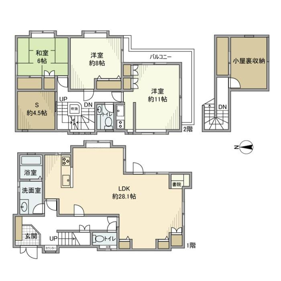 梅丘戸建の間取り図
