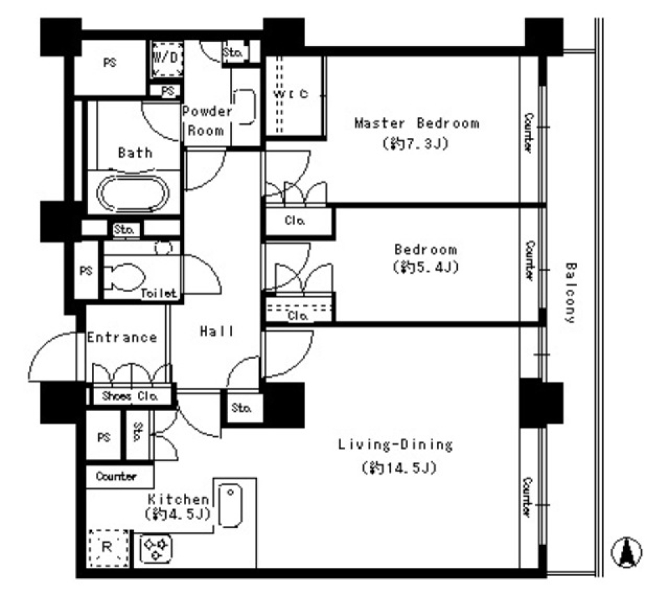 リバーポイントタワー　3603号室の間取り図
