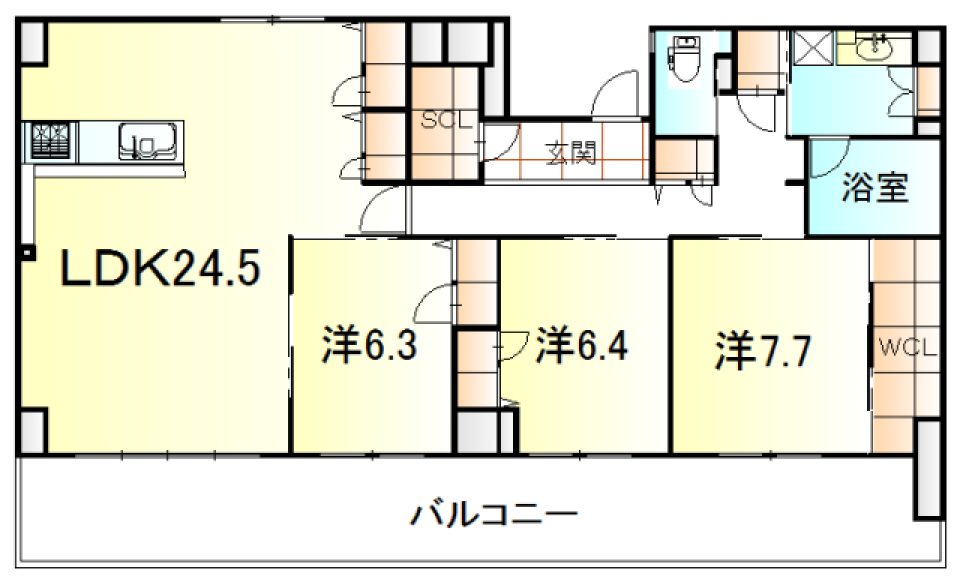 ＲＥＳＩＤＥＮＣＥ　ＫＩＫＵＺＡＫＡ 302号室の間取り図