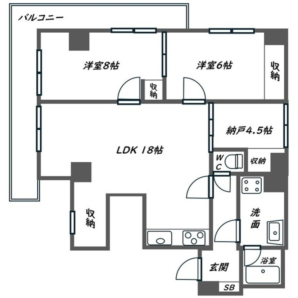 立美家ビル 0302号室の間取り図