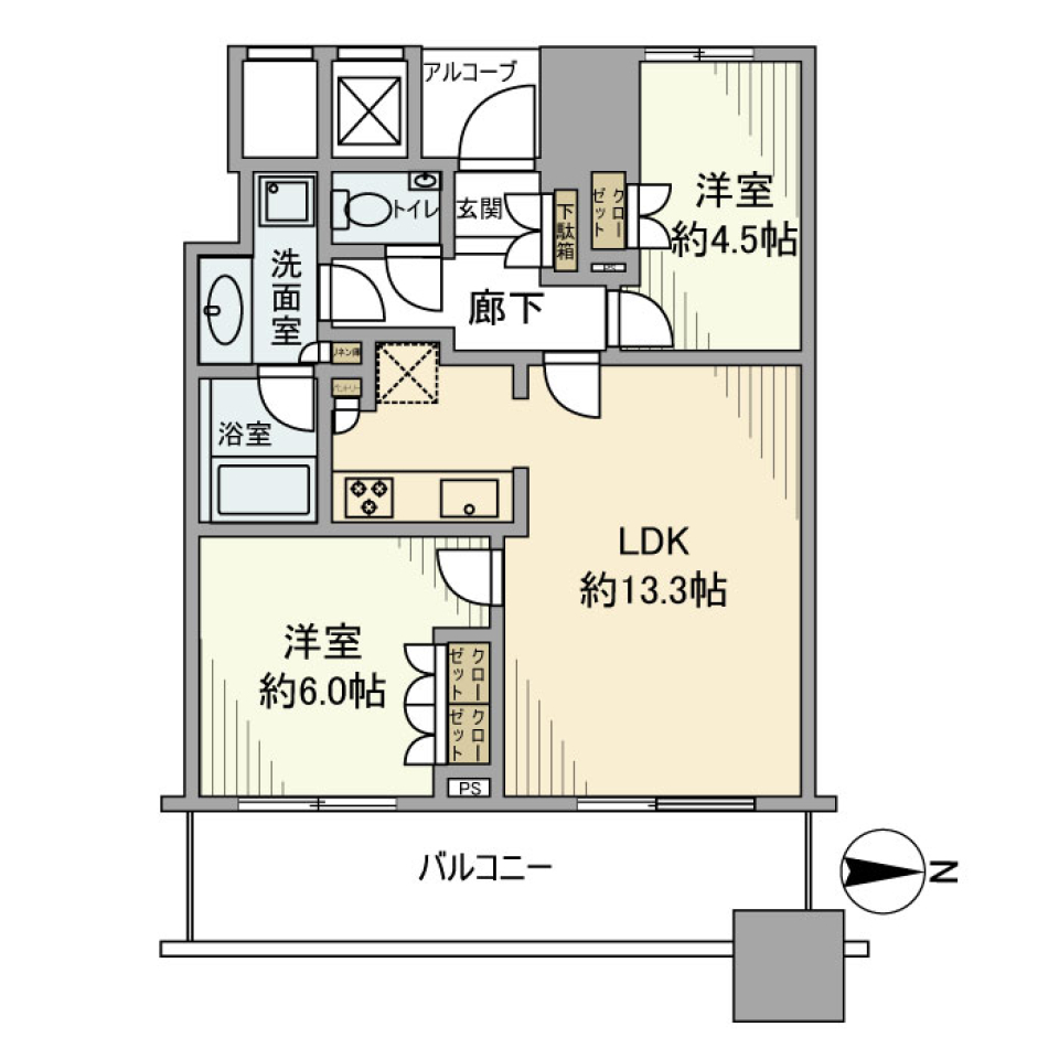 エクラスタワー武蔵小杉　2003号室の間取り図