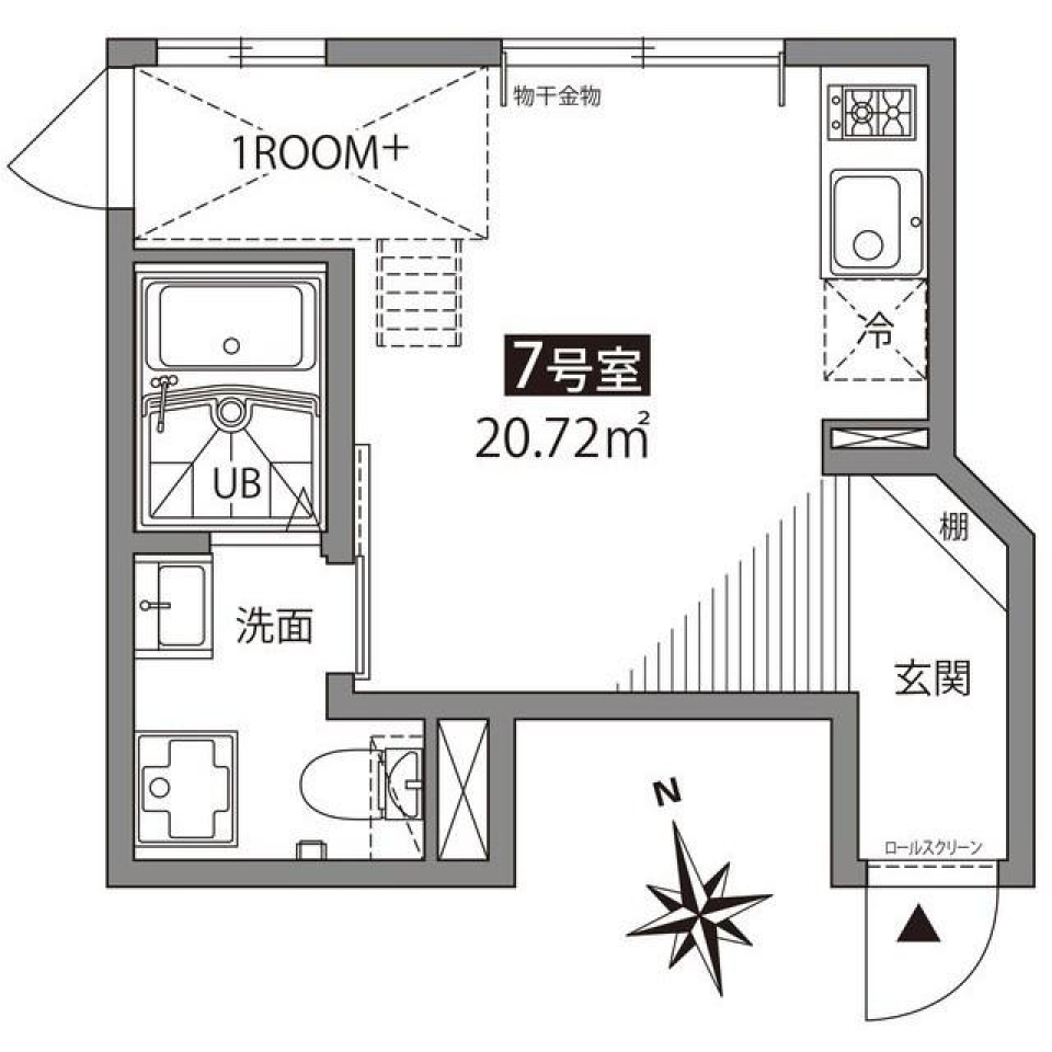 グランエッグス上野毛　07号室の間取り図