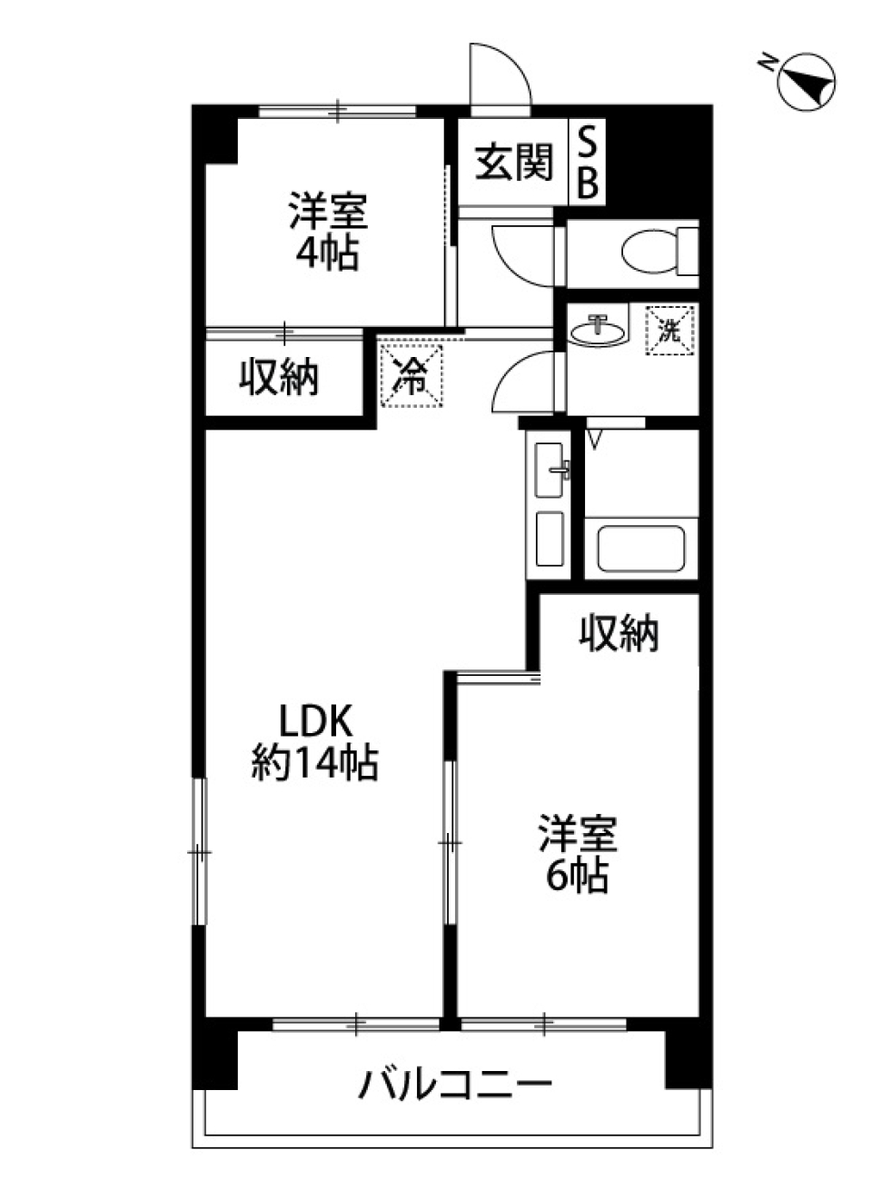 フェリーチェ相模　401号室の間取り図