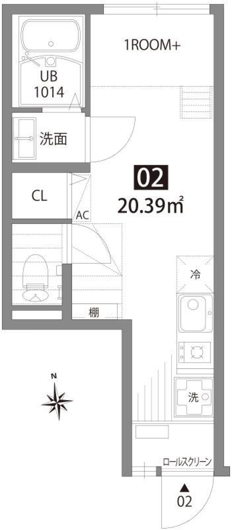 尾山台テラス　02号室［ペット可］の間取り図