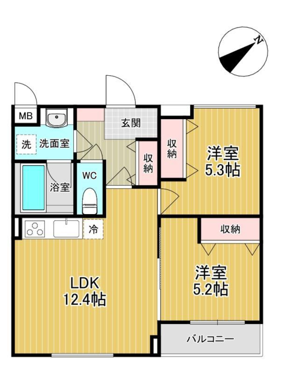 Papillon Sekimae　101号室［ペット可］の間取り図