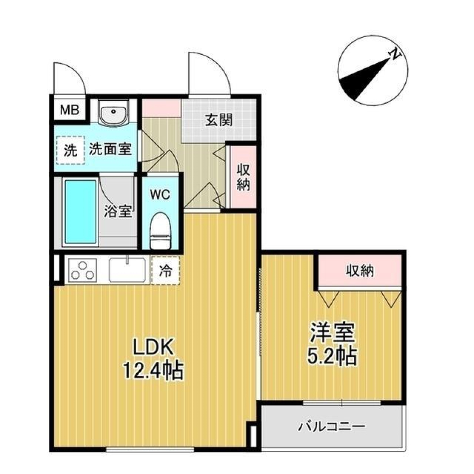 Papillon Sekimae　102号室［ペット可］の間取り図