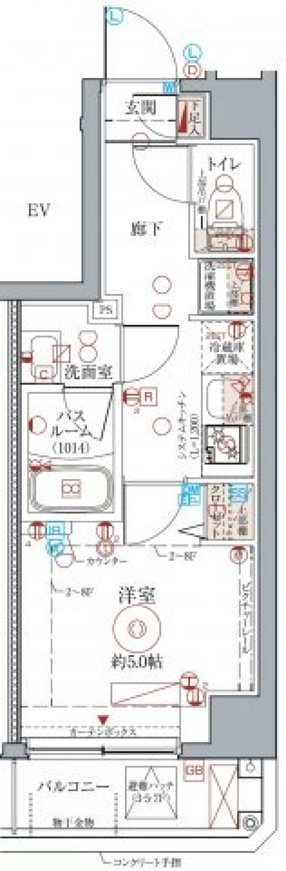 クレヴィスタ高円寺　801号室［ペット可］の間取り図