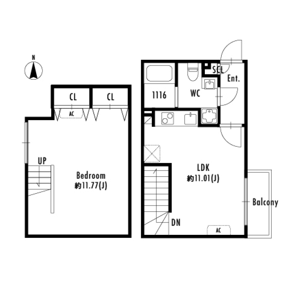 PASEO四谷荒木町　103号室［新築］の間取り図