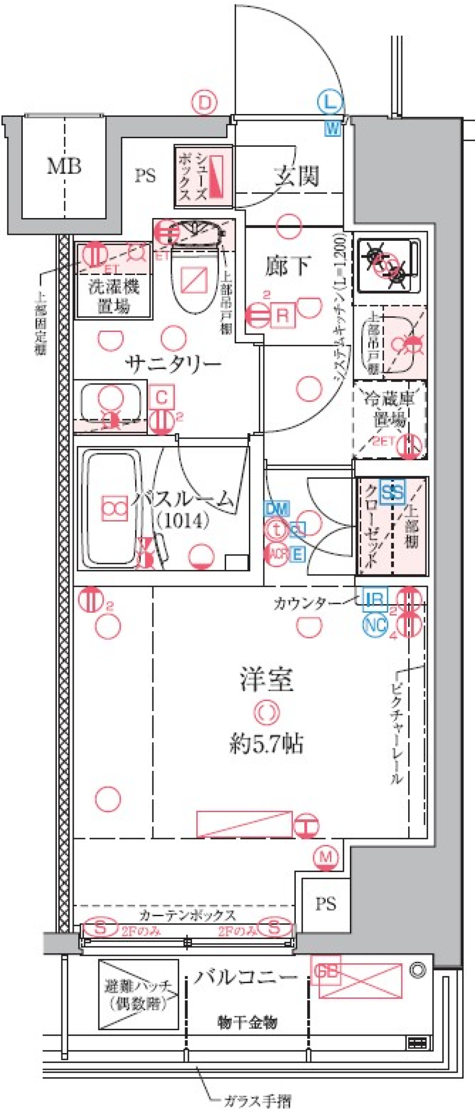 クレヴィスタ横浜関内　1009号室［ペット可］の間取り図