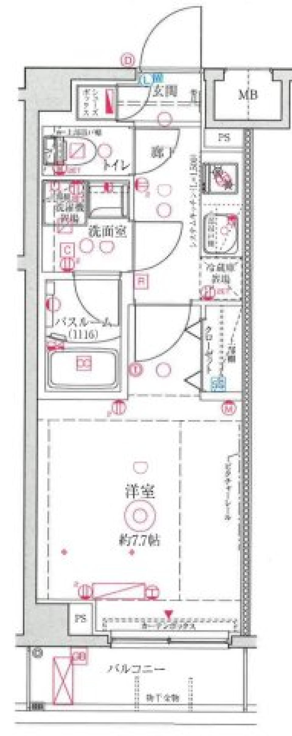 クレヴィスタ武蔵中原Ⅱ　506号室［新築］の間取り図