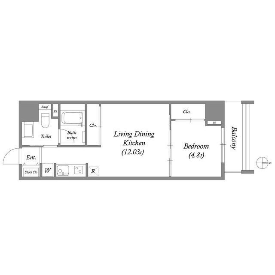 Uresidence Temmabashi 0402号室［ペット可］の間取り図